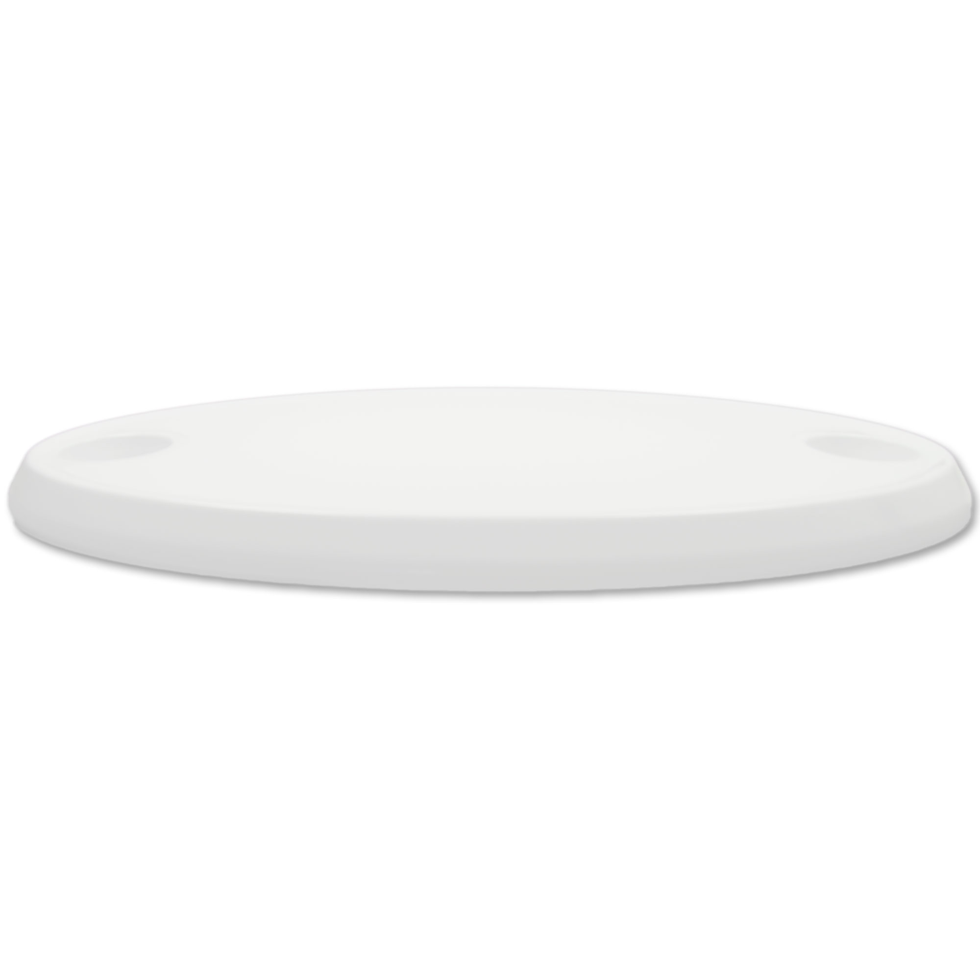 Tischplatte oval, Kunststoff Weiß mit Getränkehaltern, 76 x 45cm