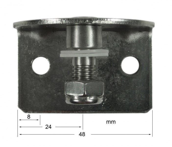 Befestigungsplatte für Gasdruckfeder mit Augenaufnahme - 48 x 30 mm - 90°
