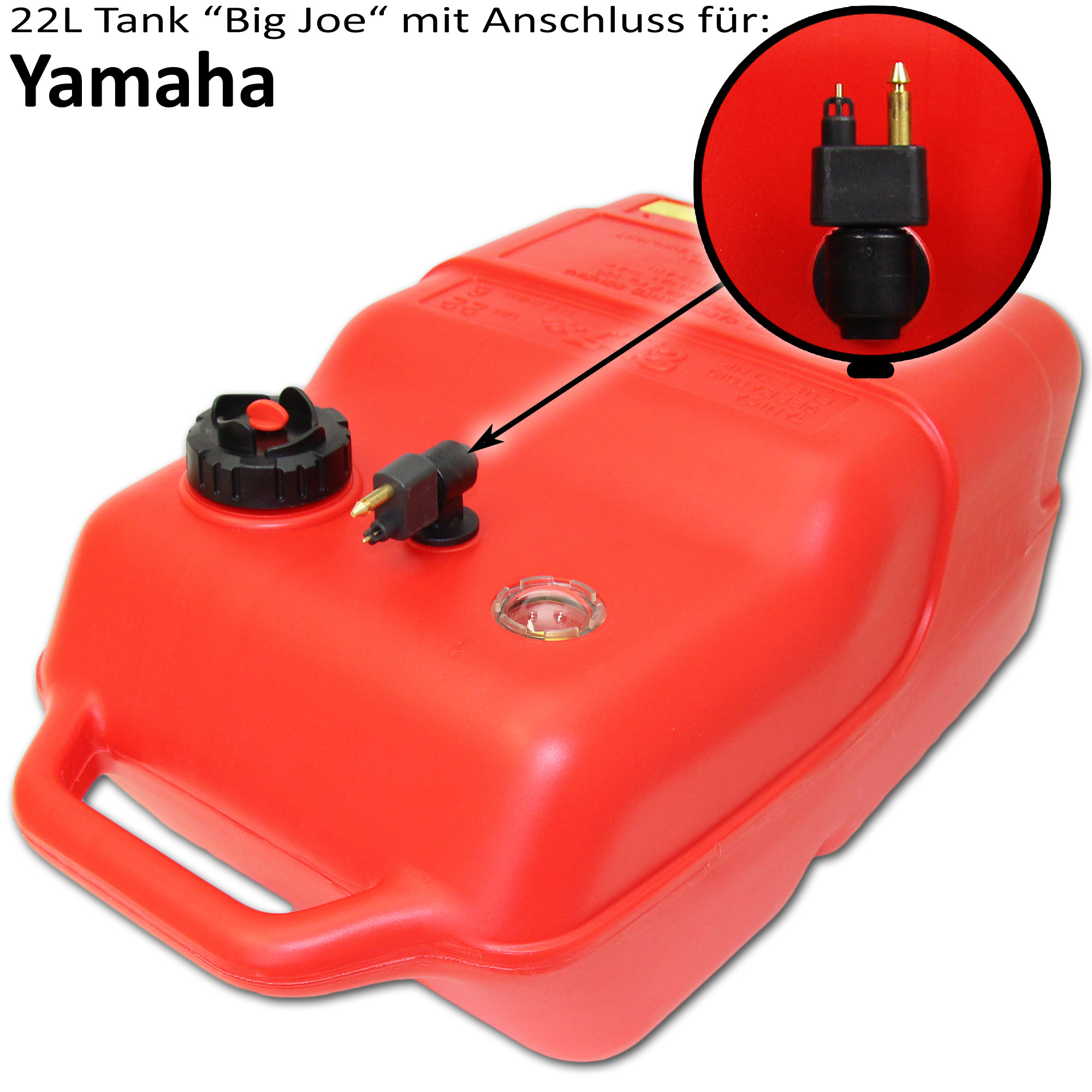 Kraftstofftank rot mit Yamaha Anschluss / Füllstandsanzeige manuell