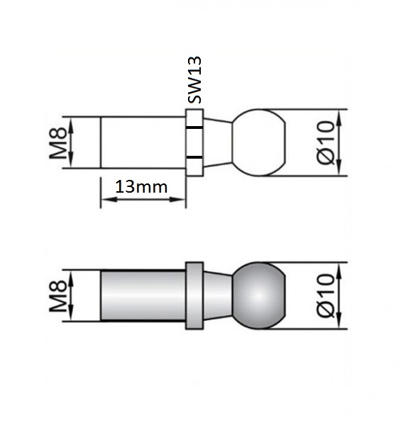 Halterung für Gasdruckfeder Ø 10 mm