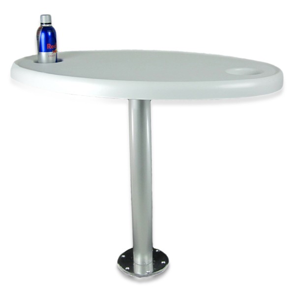 Tisch mit festem Tischbein 74 cm und Getränkehaltern