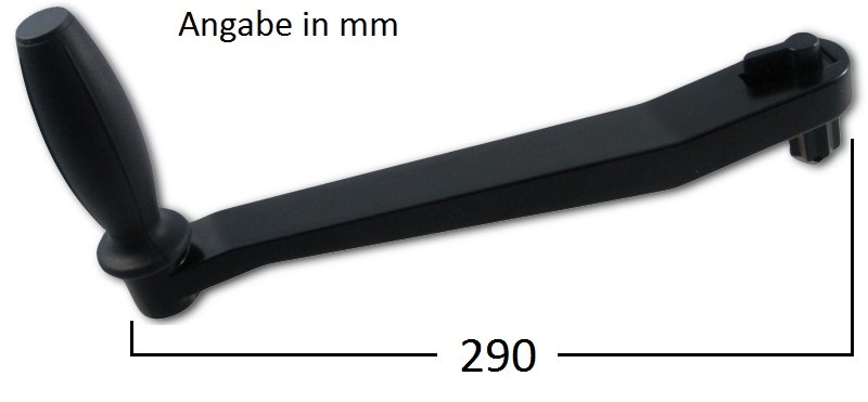 Winschkurbel 29cm Schwarz