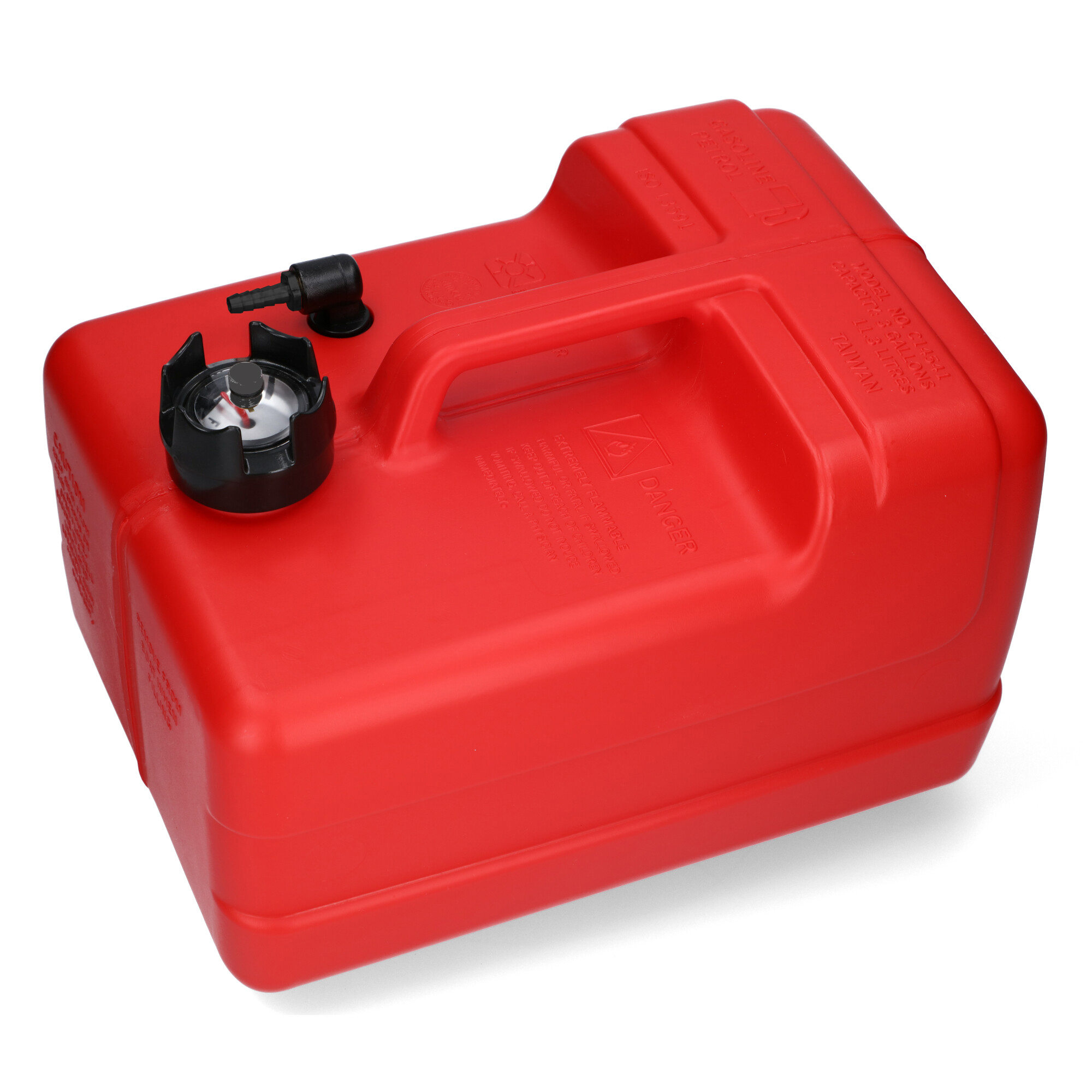 Kraftstofftank rot / Anschlussnippel (8mm) / Füllstandsanzeige manuell
